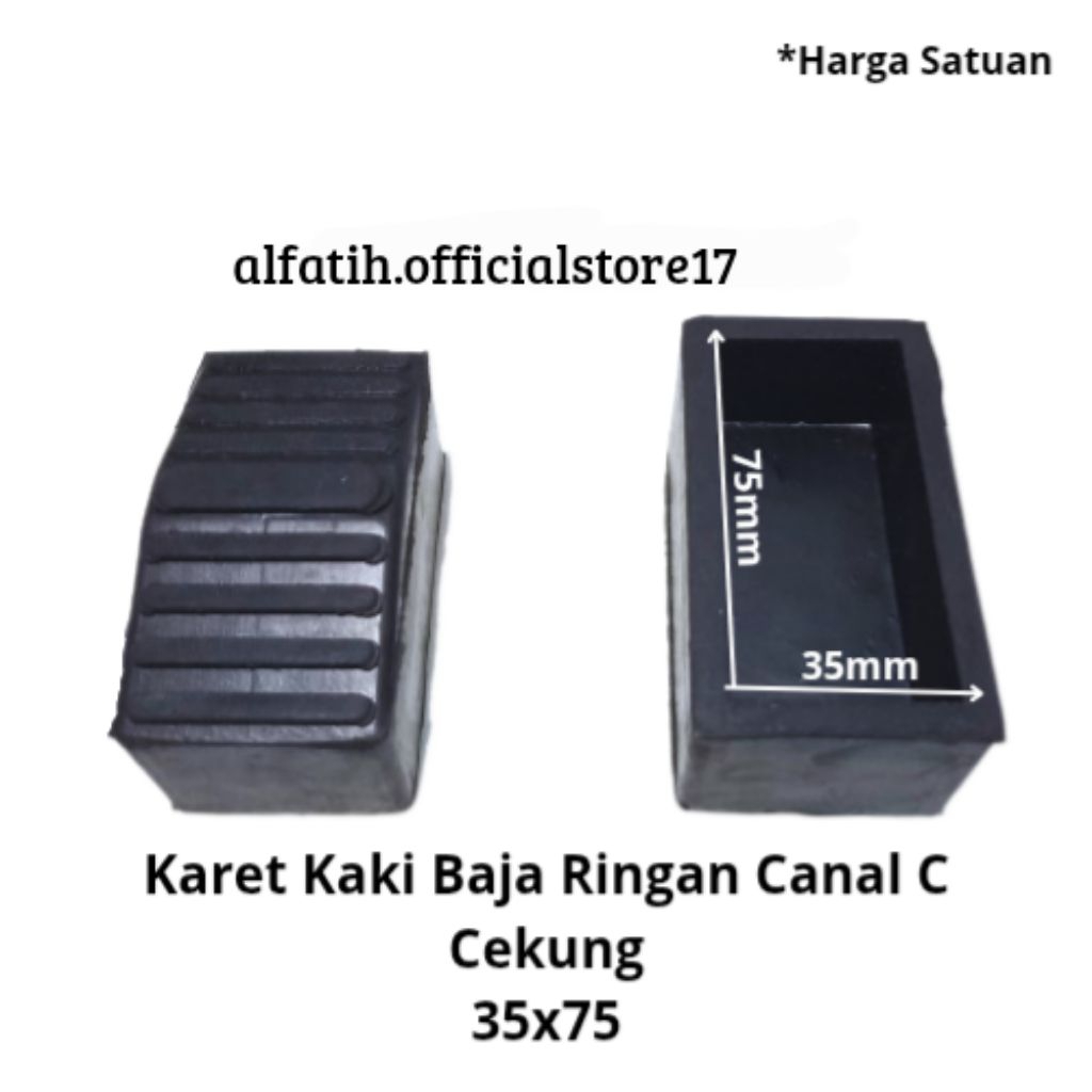 Kaki Karet Tangga Baja Ringan Canal C Cekung Ukuran 35x75 MM
