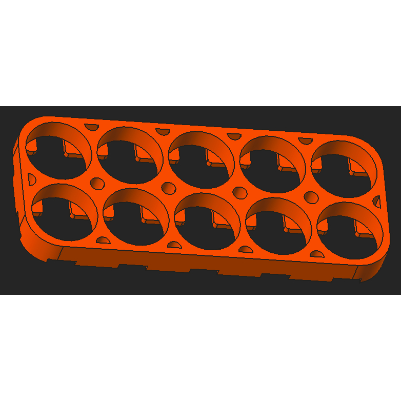Holder Lithium Battery 10S 2X5 18650 Diameter 18mm