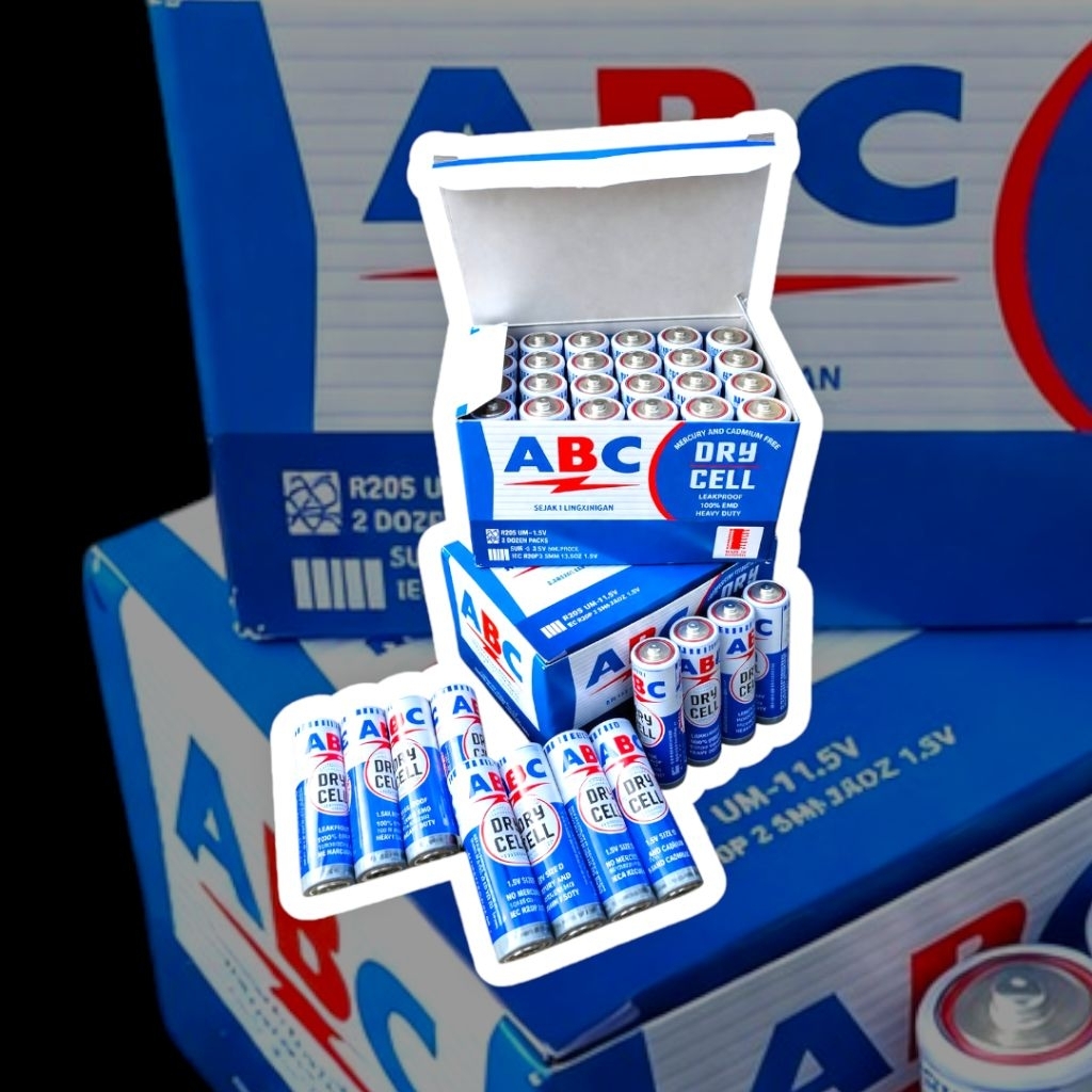 BATERAI ABC AA A2 BIRU BATERAI JAM DINDING
