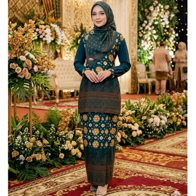 COUPLE GAMIS/ TUNIK DAN KEMEJA SERAGAMAN KELUARGA JUMPUTAN KONDANGAN MEWAH