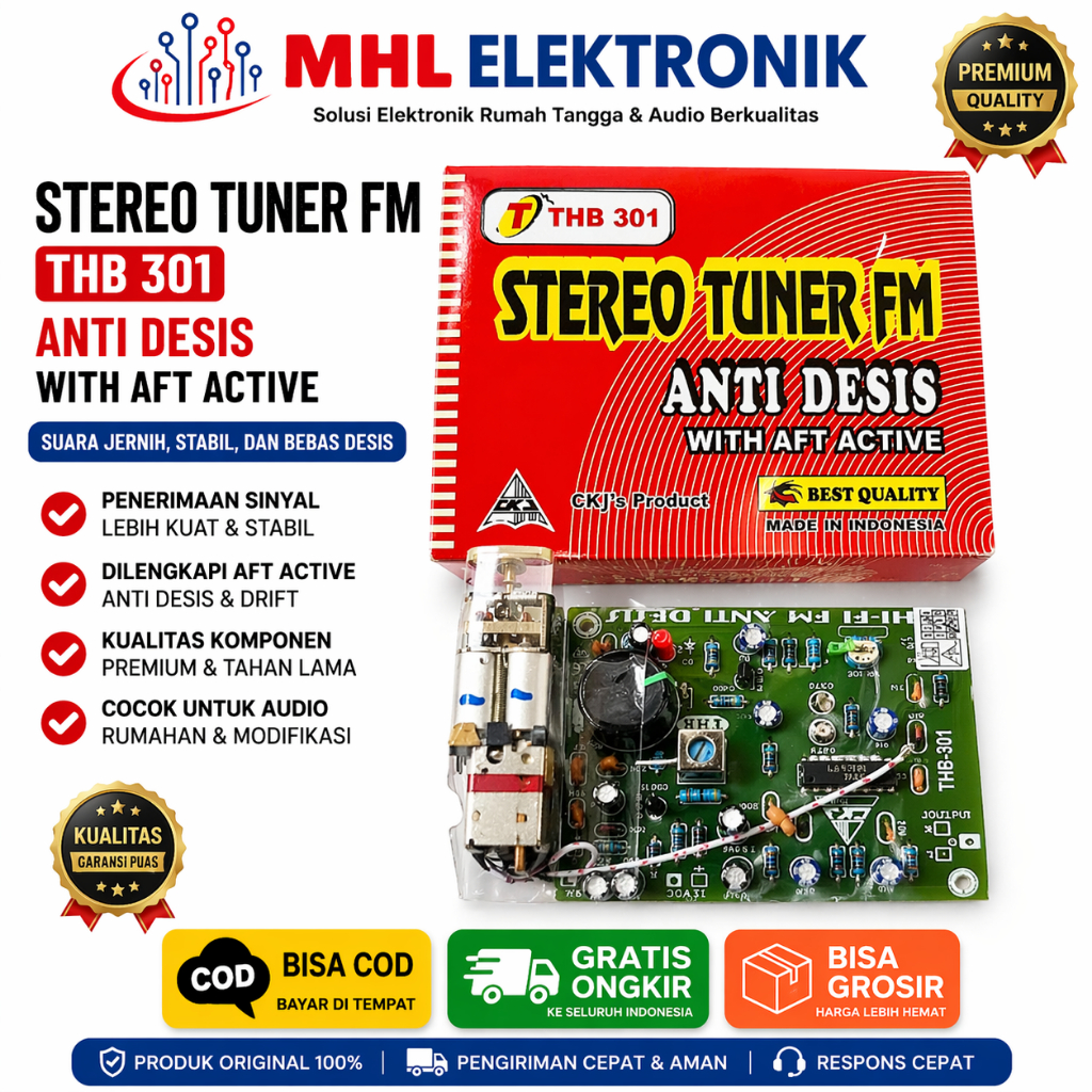 KIT STEREO TUNER FM RADIO ANTI DESIS CKJ PHB 301 BARU PABRIKAN BUKAN BEKAS