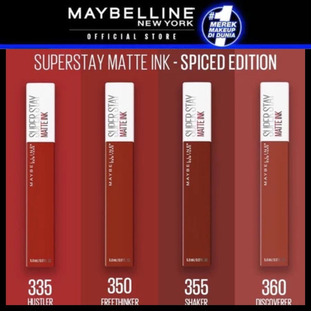Baru-Maybelline Superstay Matte Ink Spiced Edition Lipstik Matte 40+ Pilihan Warna