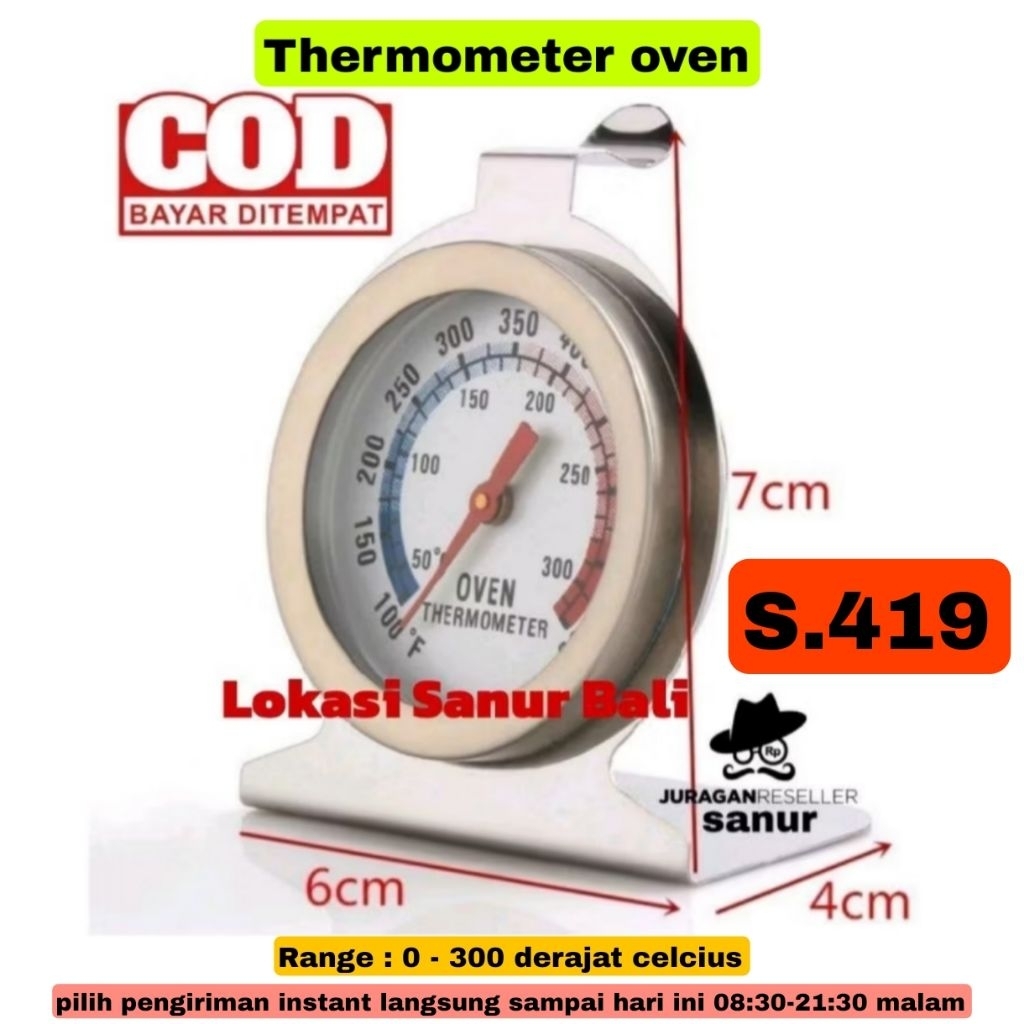 Termometer Oven Tangkring Oven Thermometer Kompor Hock Analog Baking