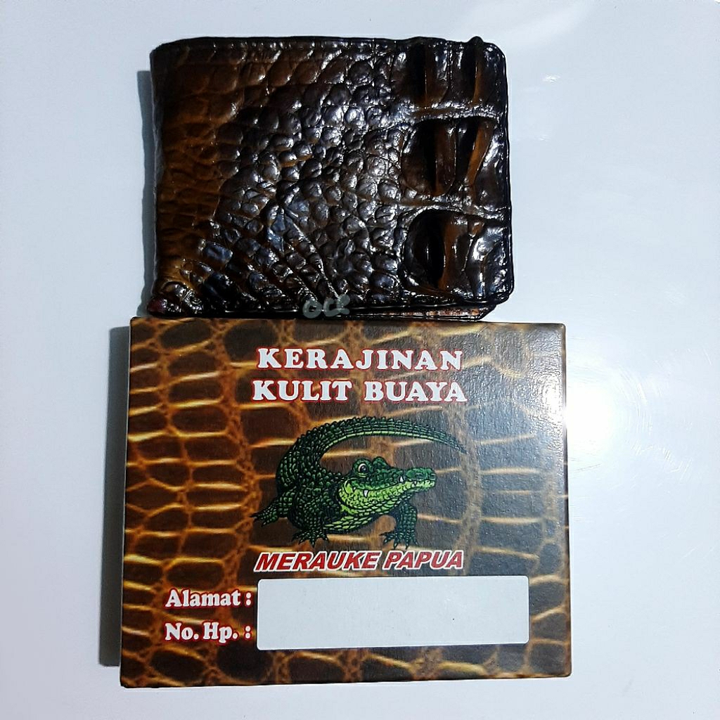 DOMPET KERAJINAN KULIT BUAYA ORIGINAL MARAUKE PAPUA ASLI DOMPET KULIT COWO [BACA DESKRIPSI]