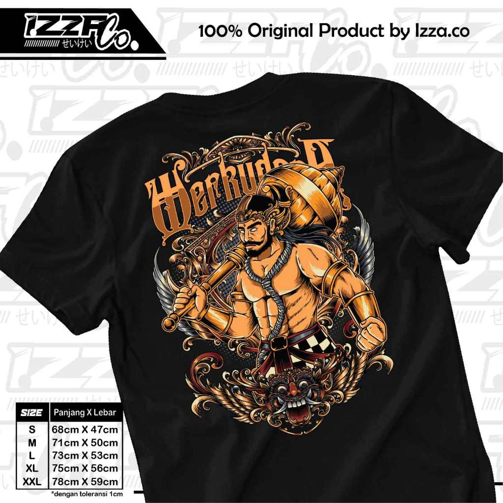 Kaos Werkudara, Kaos Tokoh Wayang Werkudara, Unisex T-Shirt IzzaCloth 089