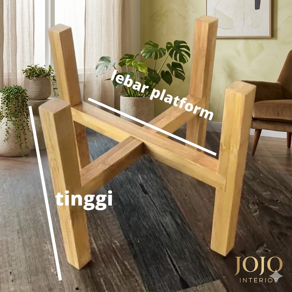 Rak Tanaman Aesthetic Standing Pot Tanaman Bunga kayu kuat dan kokoh  Pot Holder Kayu Jati Belanda S