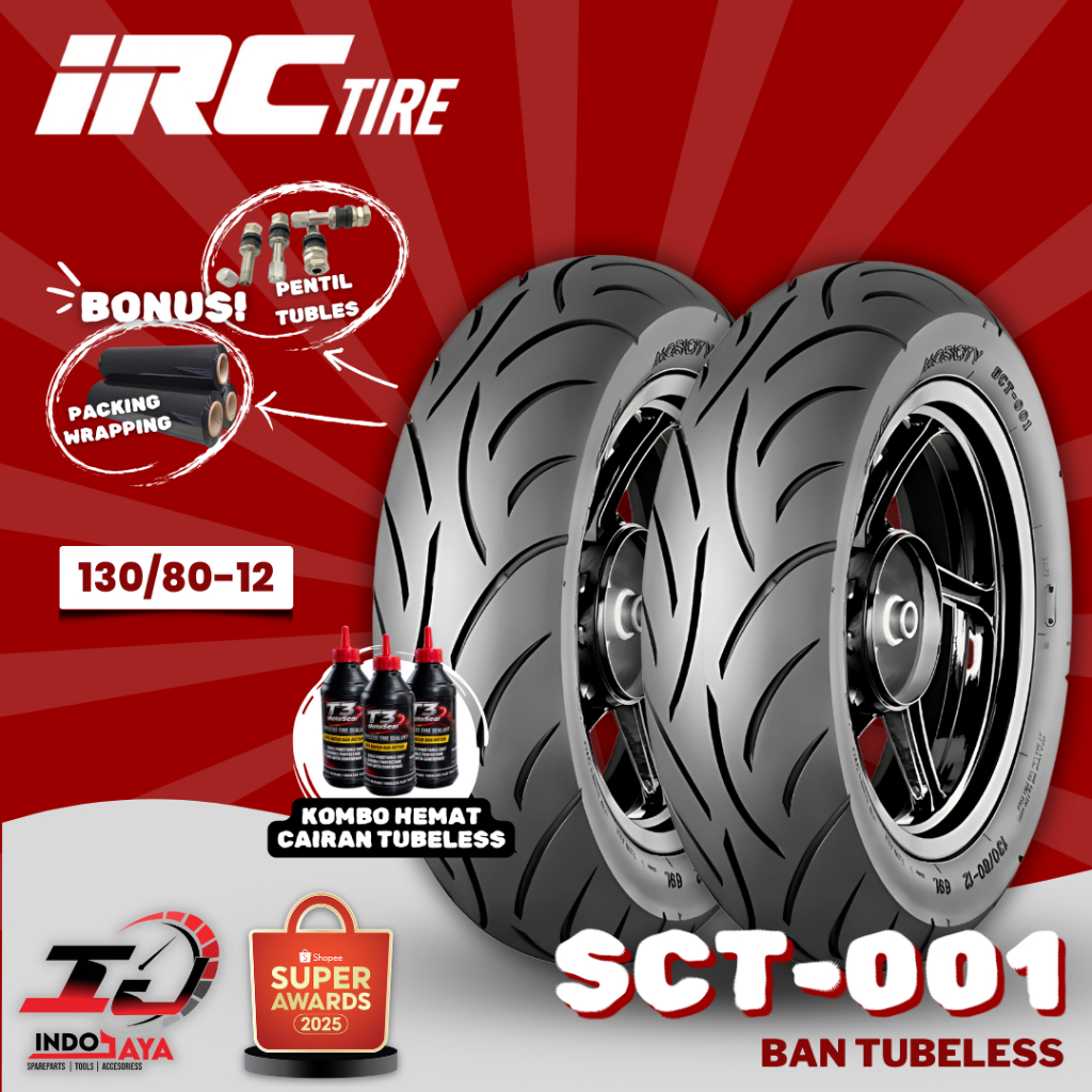 [READY COD] BAN LUAR TUBELESS STYLO 160 IRC MOBICITY (130/80-12) SCT-001 / SCT 001 / SCT001 / BAN DE