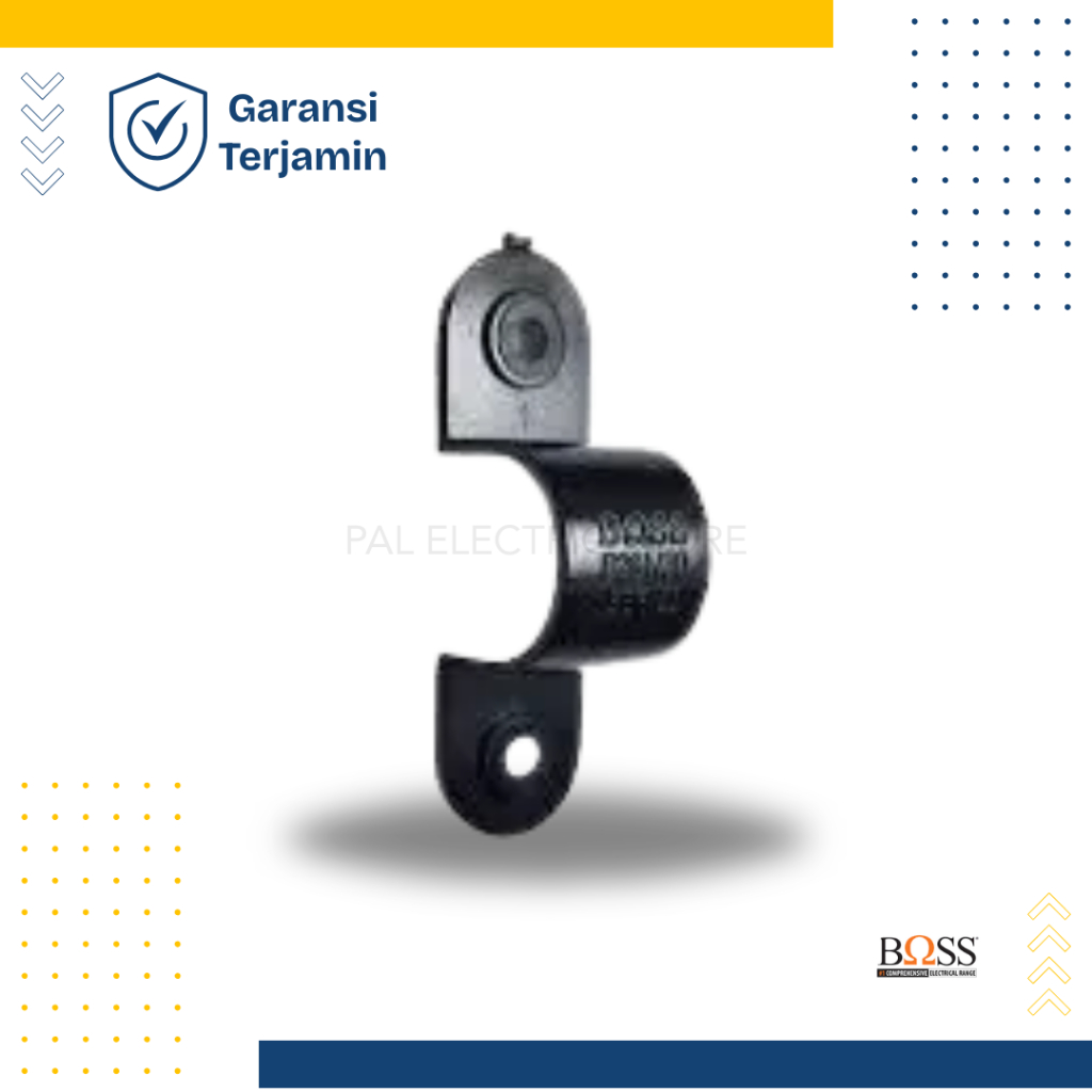 Boss Klem Pipa Kabel Conduit 20mm Hitam Clamp Listrik 20 mm