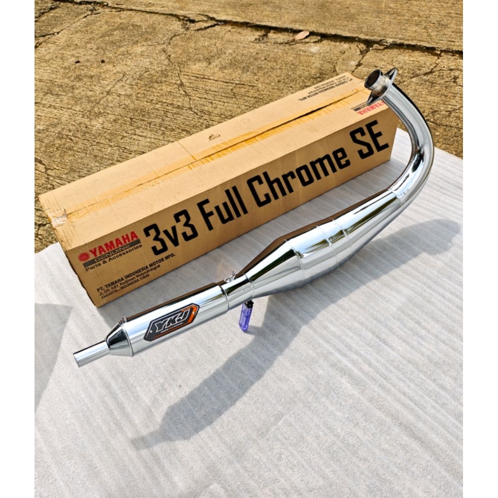 Knalpot Kolong 3v3 RX KiNG YKJ 3v3 Full Chrome SE [Special Edition] Super Garing Padet NgebazZ Atas 