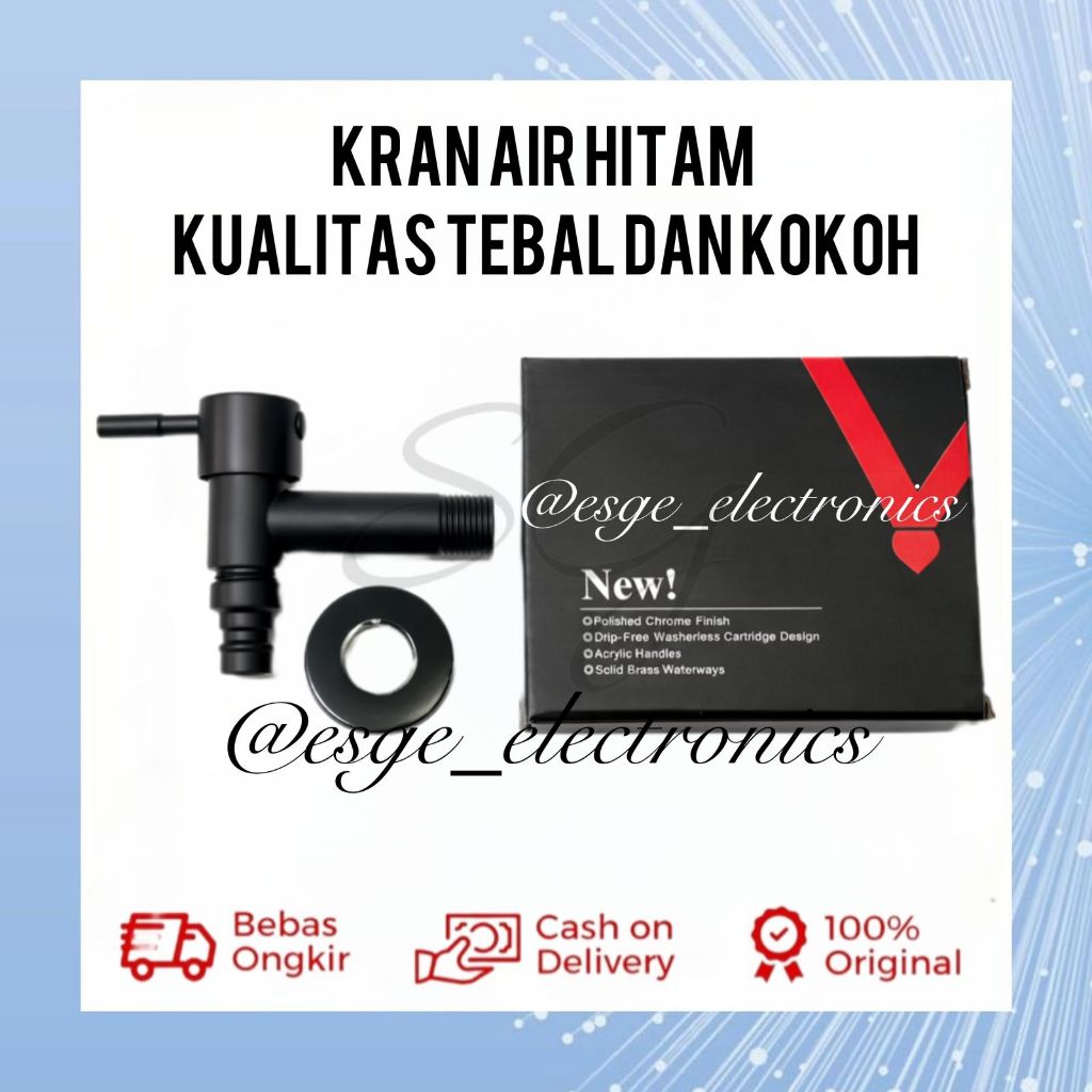 ORIGINAL KRAN AIR HITAM MEWAH KERAN TAMAN HITAM STAINLESS STEEL 1/2INCH KRAN TAMAN KRAN TEMBOK