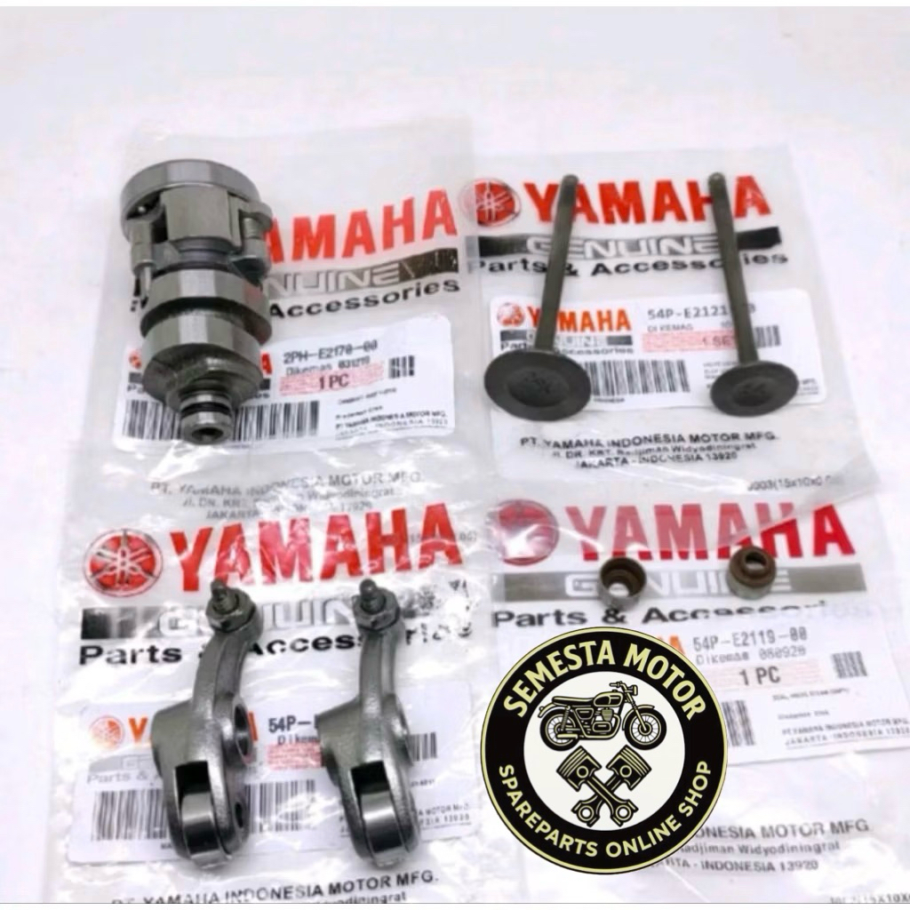 Paket 4,Aitem Komplit Noken as 2PH Plus Platuk Klep Plus Klep Set Plus Seal Klep YAMAHA MIO M3 MIO S