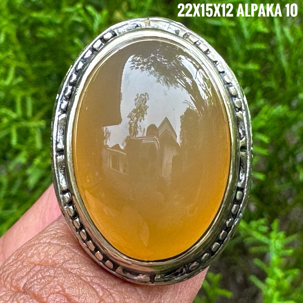 Cincin Batu Akik Natural Yellow Baturaja (Asli Alam)