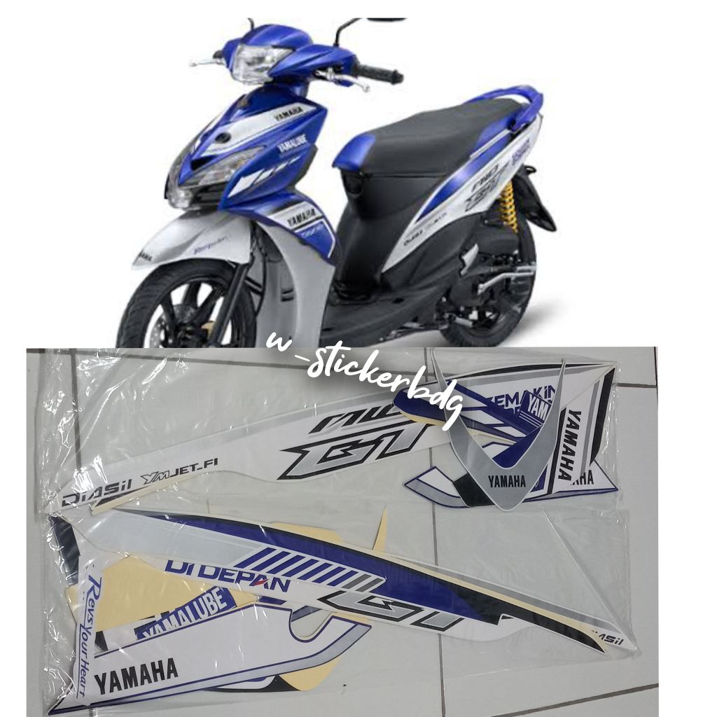 Striping Stiker Lis Yamaha Mio GT Biru Putih GP 2013 2014