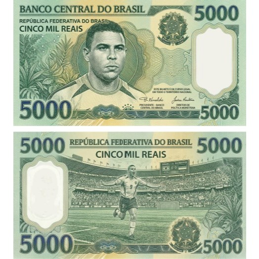 1000 Brazil Tema Ronaldo Nazario Novelty Fantasi