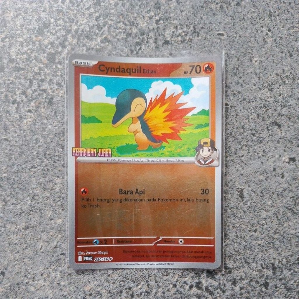 Kartu Card Pokemon Indonesia TCG Cyndaquil Ethan 250/SV-P PROMO Kehadiran Juara