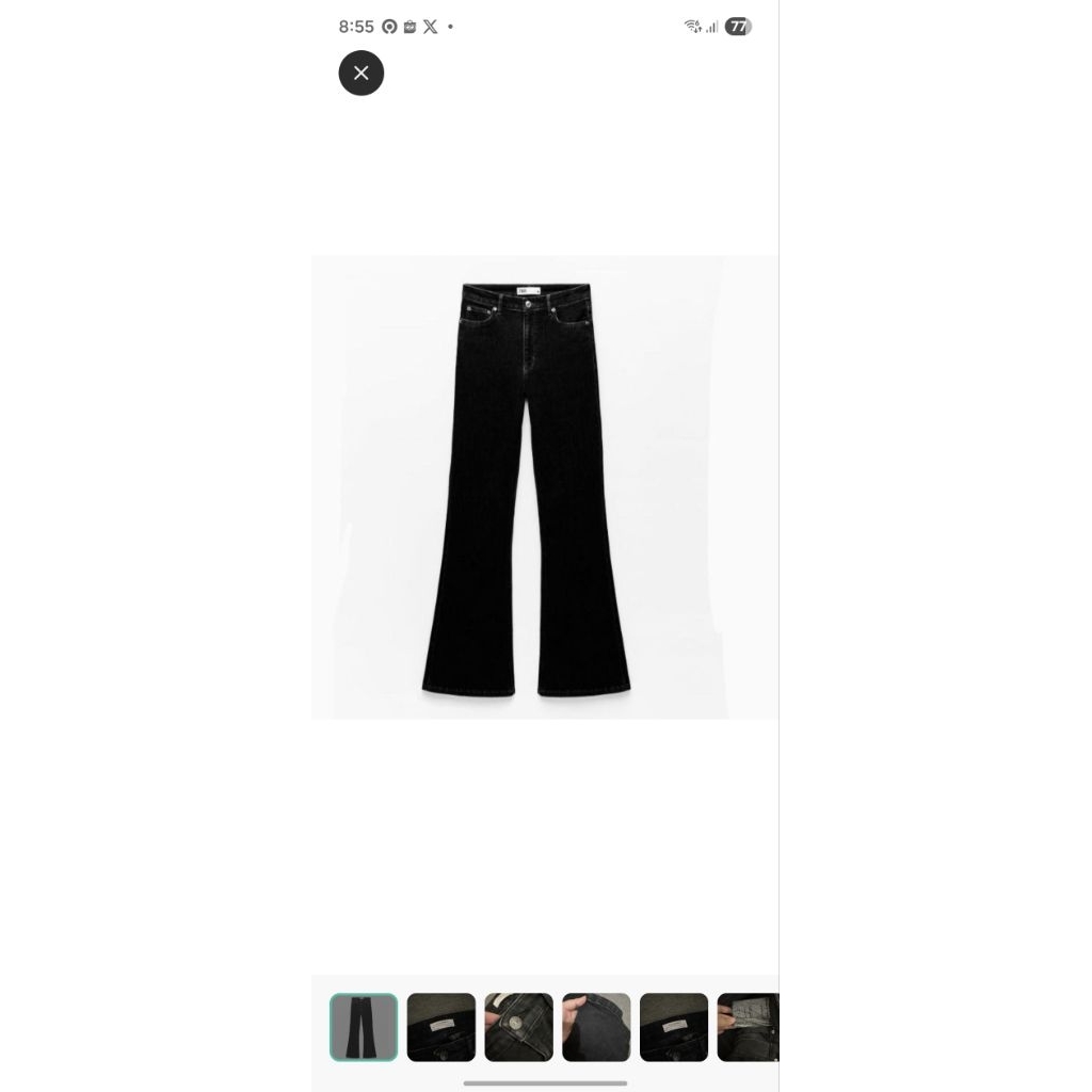 zara flare black jeans cutbray bootcut