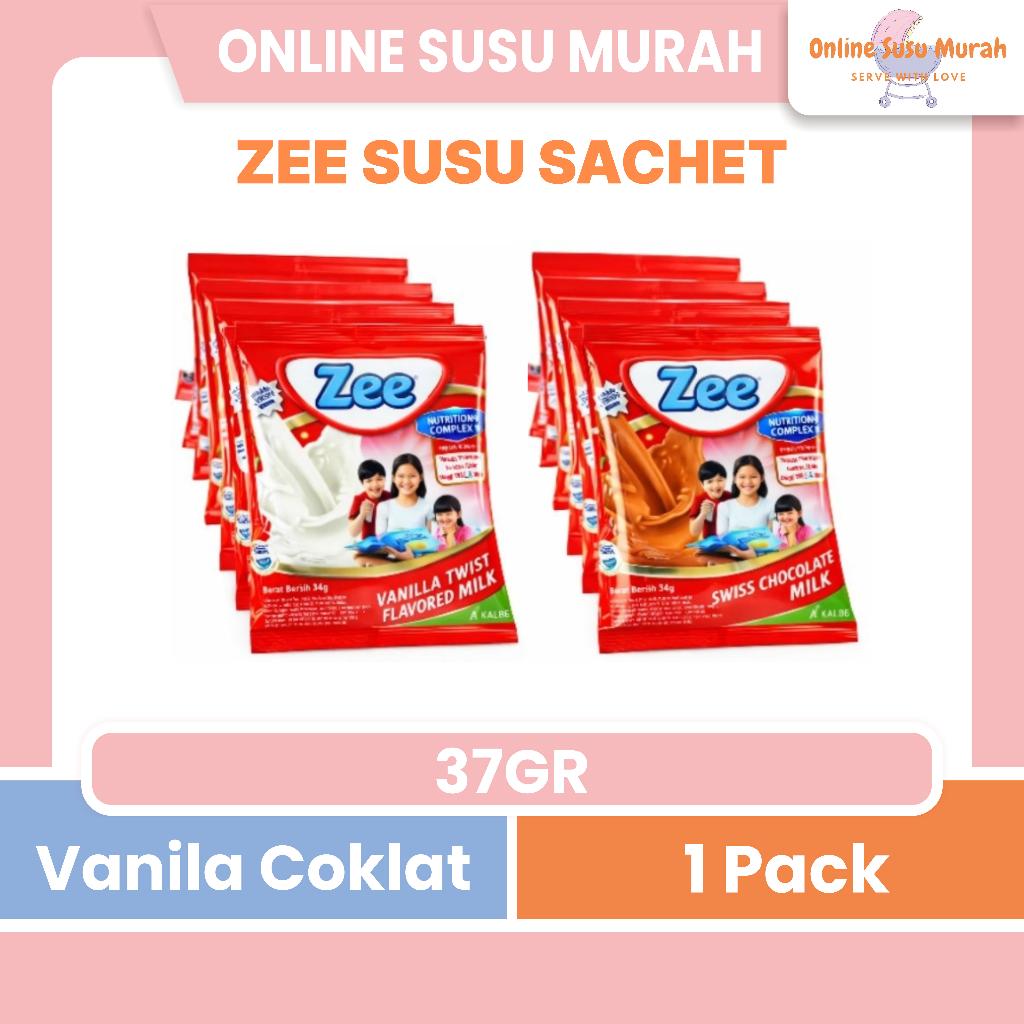 ZEE VANILA COKLAT 10 SACHET 37 GR SUSU PERTUMBUHAN 37 GR CHOCOLATE VANILLA SSSC