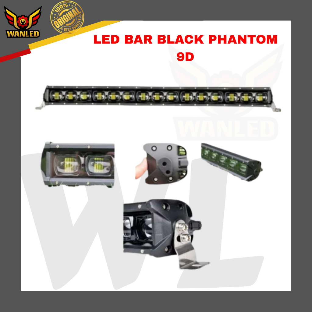 LED BAR BLACK PHANTOM 9D PUTIH KUNING HIGH LOW BEEM | LAMPU SOROT KABUT LED BAR 105 CM HRJ | JEEP OF