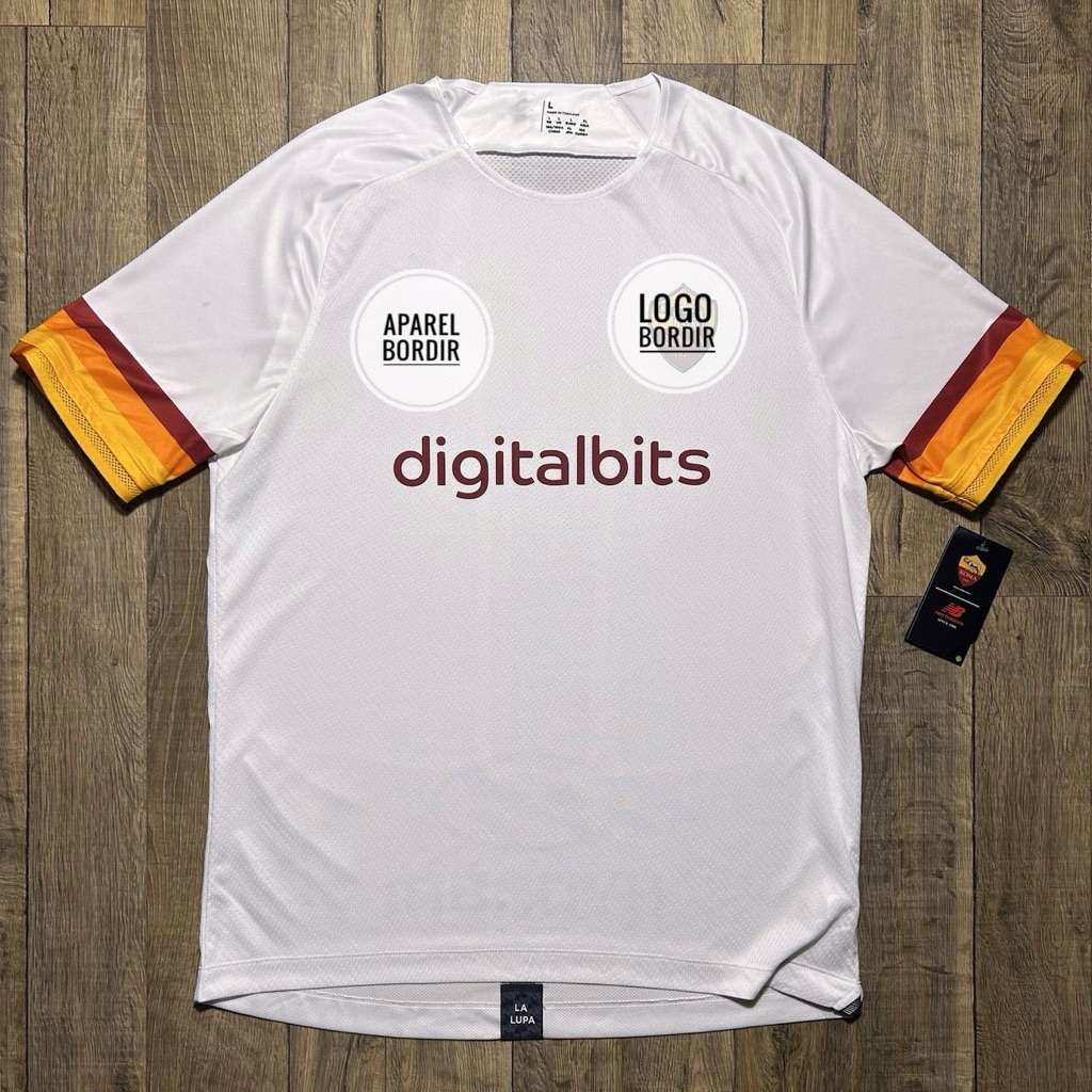 LOGO BORDIR JERSEY BOLA JERSEY FUTSAL JERSEY OLAHRAGA JERSEY ROMA AWAY