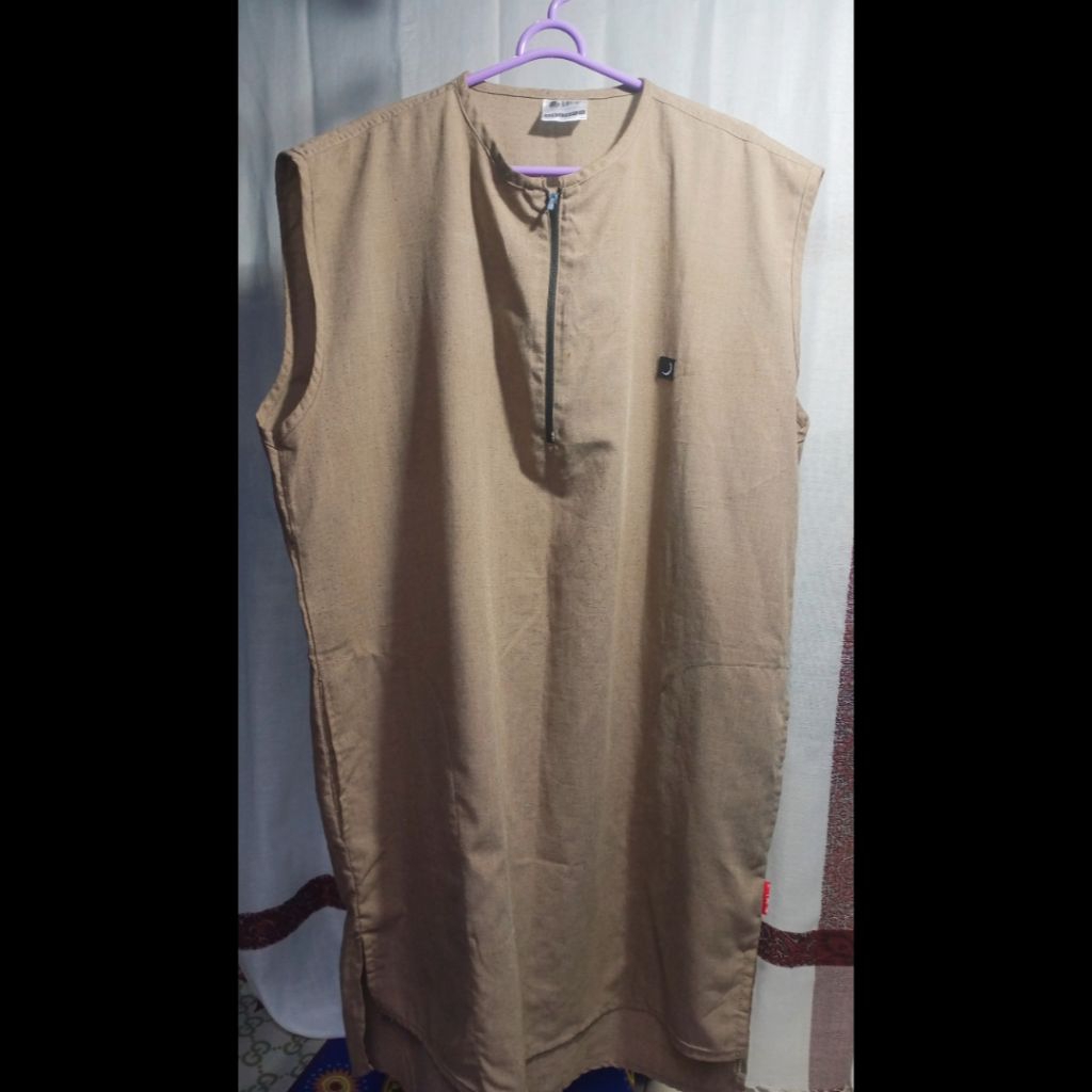 ROSAL Rompi Pria Size { XL } Coklat Muda Katun # preloved bekas second pl used pakaian baju muslim i