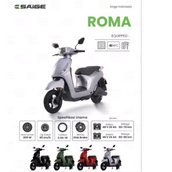 sepeda listrik Roma/Roma saige lithium/saige Roma sepeda listrik