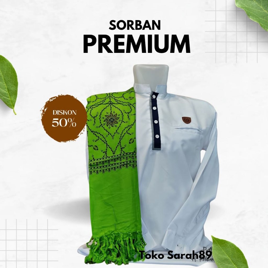Sorban Rayon Gloyoran Motif Batik Kasmiri Batik Malay || Sorban Pria Keren Lembut || Sorban Imamah