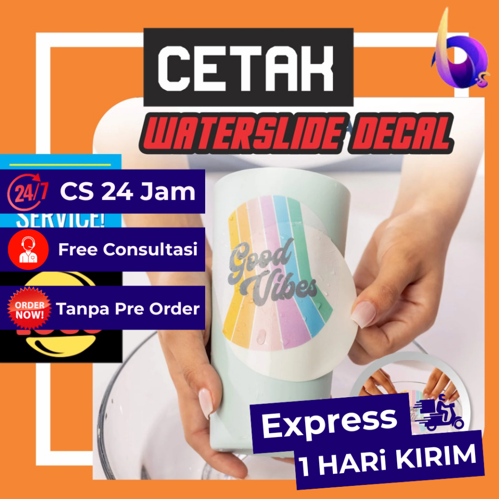 CETAK LASER WATER SLIDE DECAL CUSTOM PER A3 1 HARI BERES