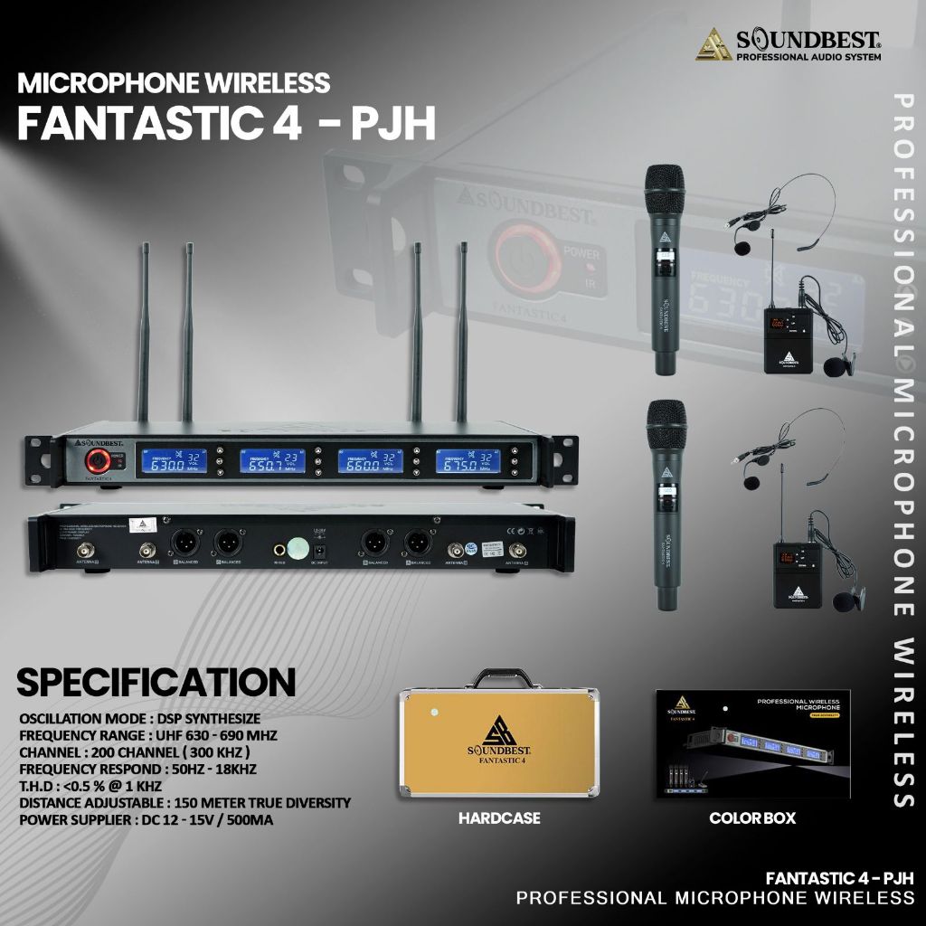Mic Wireless Soundbest Fantastic 4 / Fantastic4 tipe PP / PJH / HHJJ / MEJA