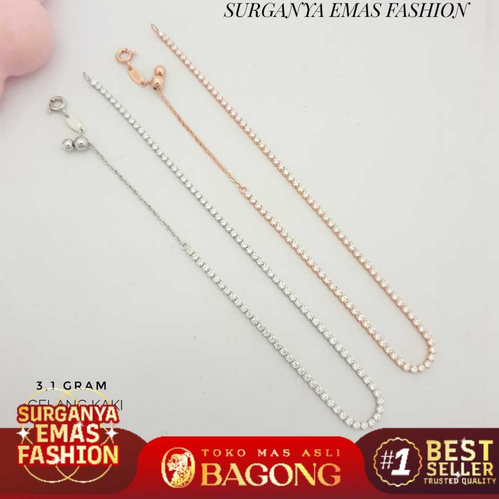 GELANG FASHION KAKI DIAMORA SERUT 17K/750 - ASLI BAGONG GOLD BAGONG EMAS