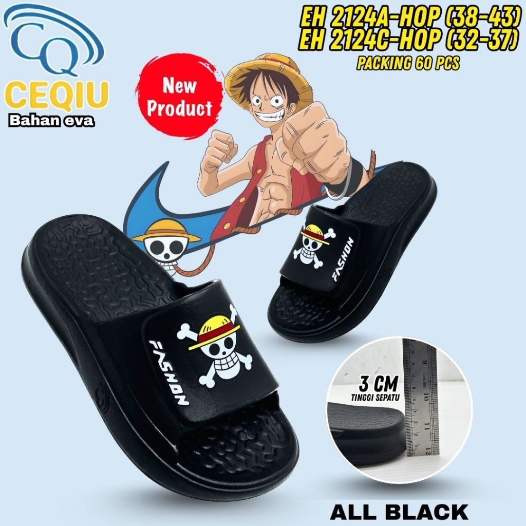 Sandal Slobong...Selop Simple Karakter Gambar Fashion/Merek Ceqiu 2124) Laki-Laki Anti- slip