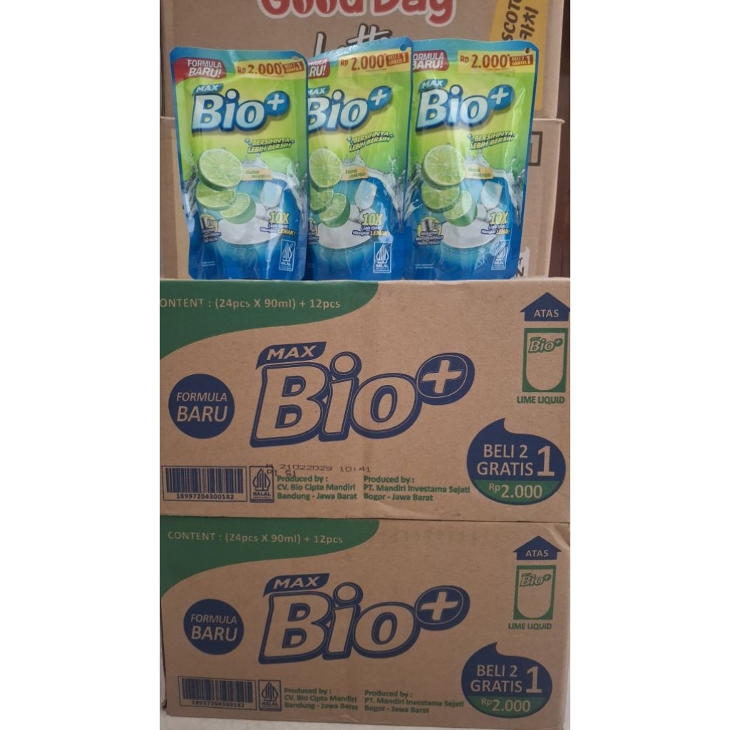 Max Bio+ Sabun Cuci Piring 90ml 1 dus (karton) Isi 36 Pcs -
