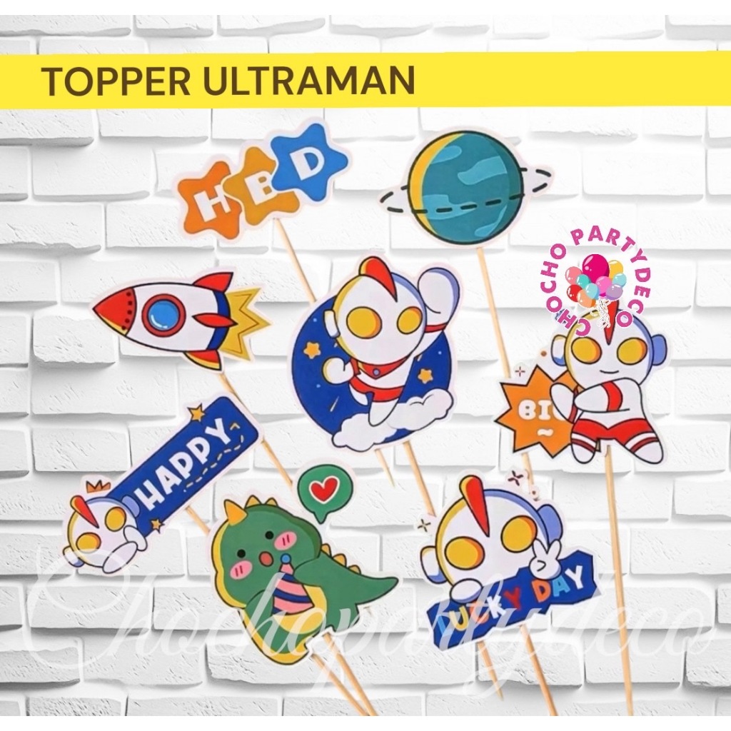 Topper ULTRAMAN Kertas / Topper Cake Kue Ulang Tahun Ultraman