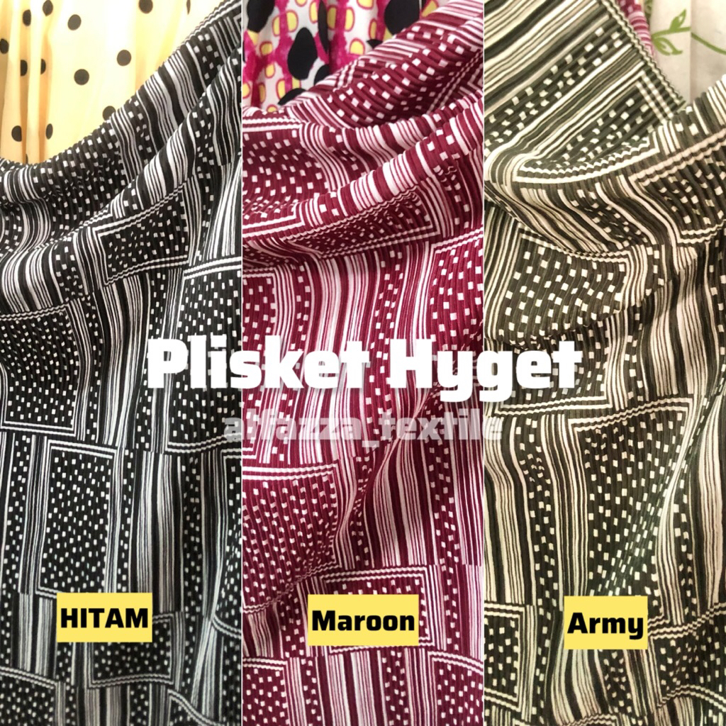 Plisket Hyget Premium kain lembut bahan plisket motif plisket