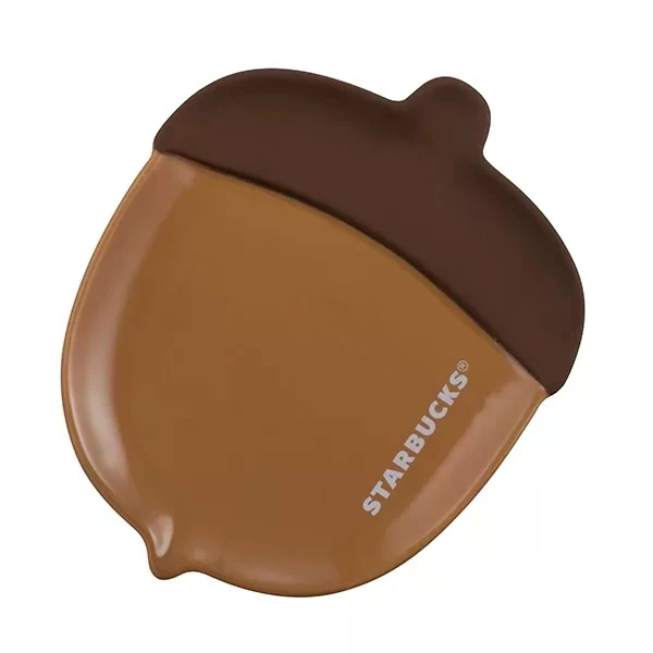 Plate Starbucks Acorn Snack Brown | Piring Keramik Biji Pohon Ek Tupai