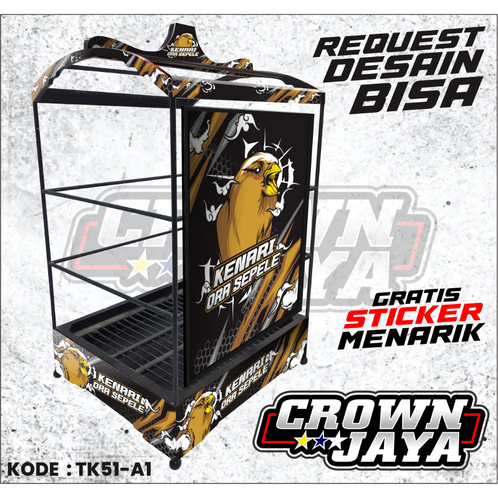 STIKER DECAL SANGKAR KOTAK KENARI BNR - STIKER SANGKAR KOTAK KACER KENARI MOTIF BURUNG - TK