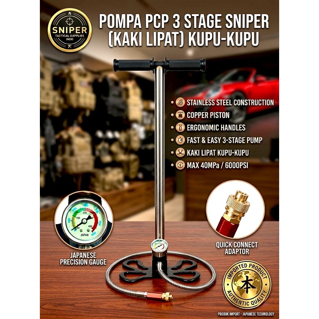 Pompa Pcp Sniper 3 stage, Pompa Butterfly Sniper, pompa sniper 3 stage, Pompa pcp 6000 PSI , pompa k