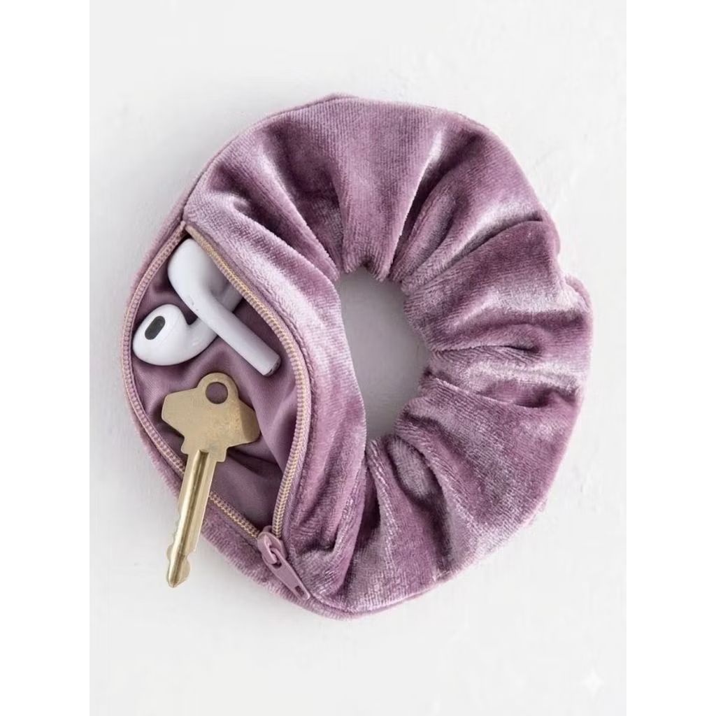 kunciran rambut bludru Velvet bahan premium aksesoris rambut wanita cempol hijab resleting Zipper  u