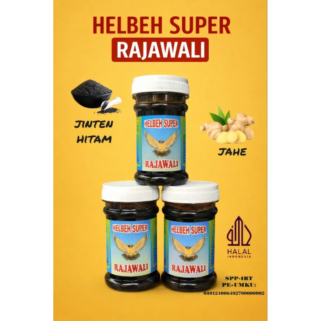 Helbeh Super Rajawali 200gr | Madu Herbal Pria | Jinten Hitam, Jahe & Rempah Alami | Minuman Kebugar