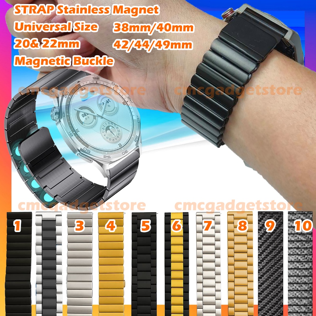 Strap Smartwatch STAINLESS MAGNETIC CormiC Tali Jam Tangan Rantai Steel Metal 20mm 22mm 18mm 24mm 26