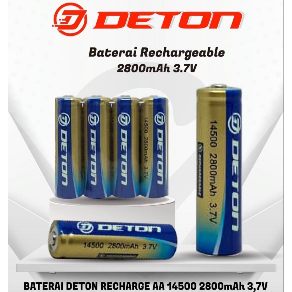 BATRE BATERAI RECCHARGEABLE 14500 3,7V 2800MAH UKURAN A2 BATRE CAS 3,7V DETON