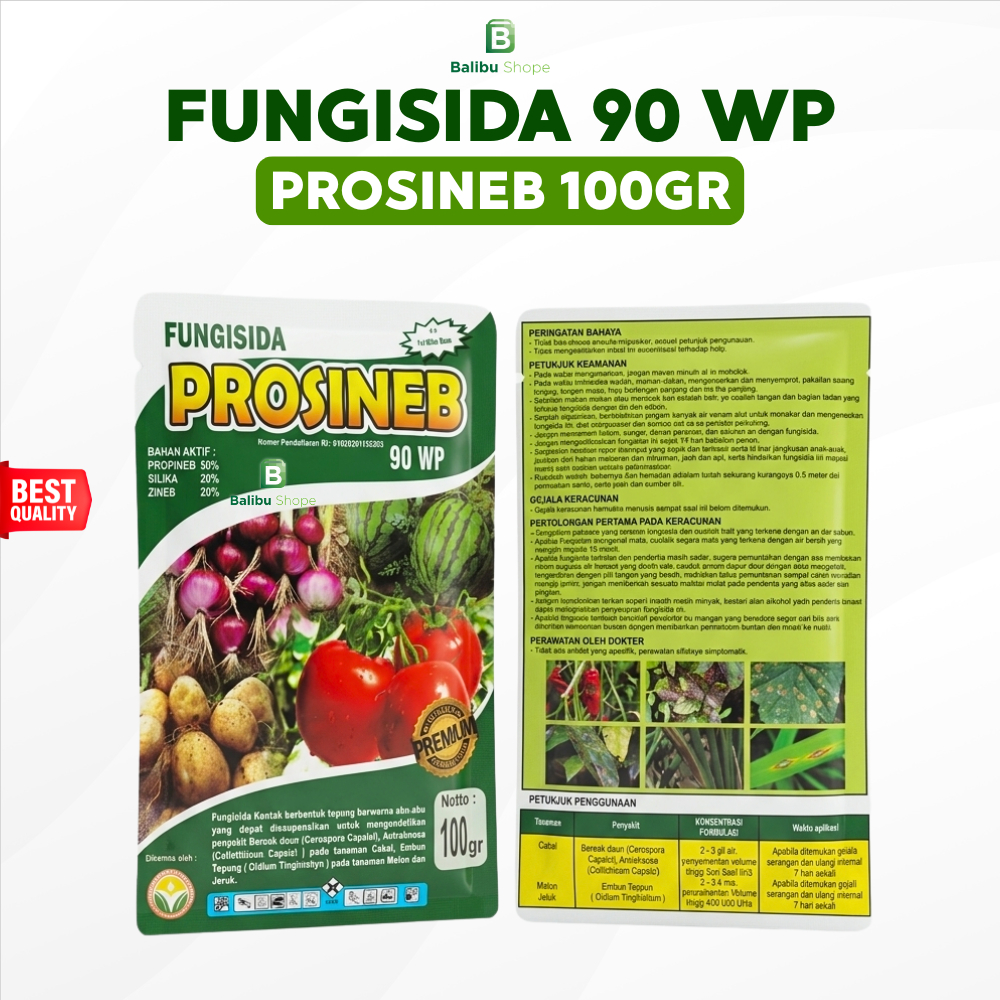 Fungisida PROSINEB 90 WP 100gr | Fungisida Sistemik Kontak