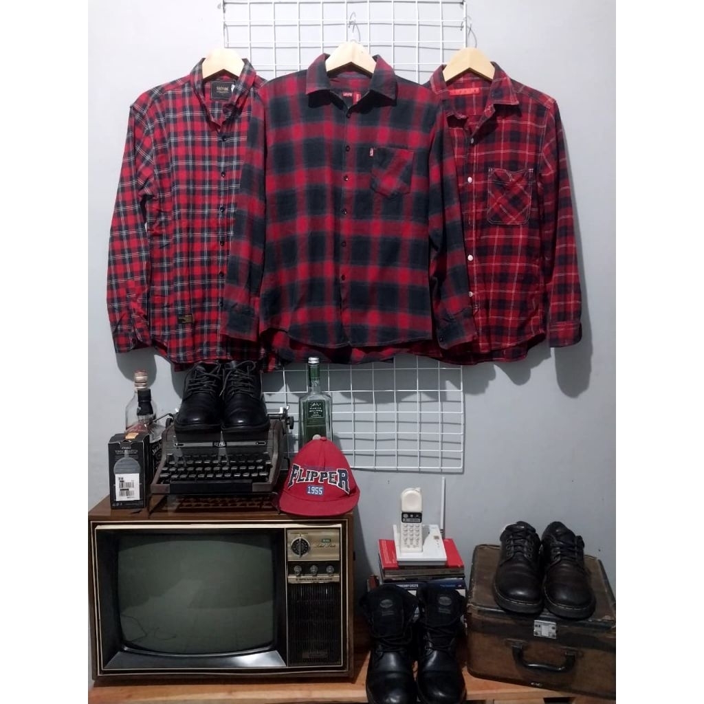 kemeja flanel number61 new
