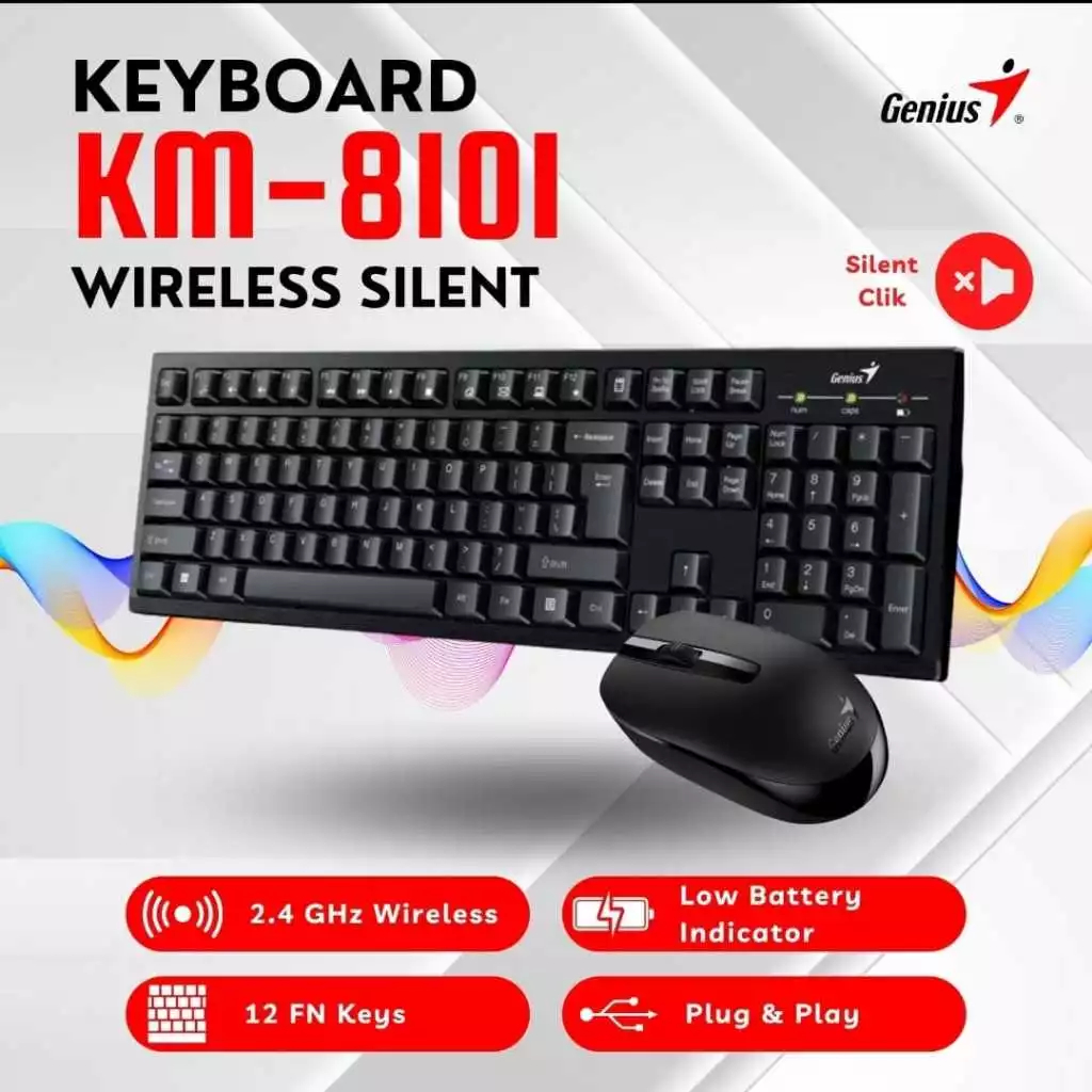 Genius KM-8101 Wireless Keyboard and Mouse Combo Genius Keyboard Mouse Wireless KM8101 Keyboard Mous