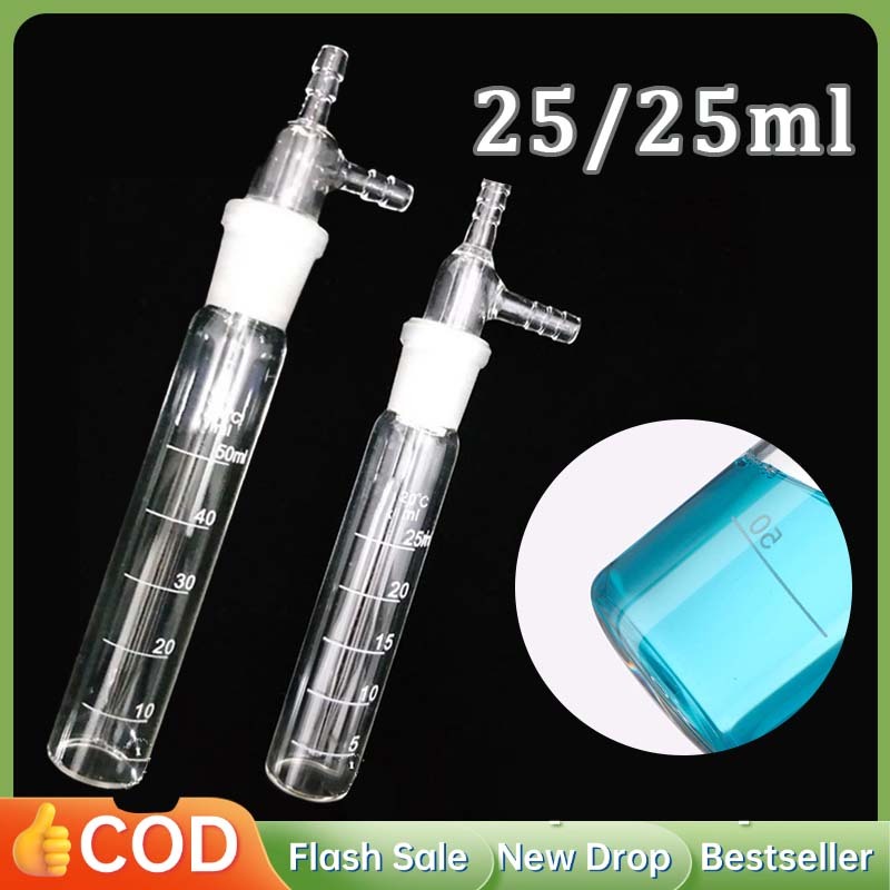 Midget 25ml 50ml Midget Impinger Tabung Pengambilan Sampel Gas Impinger Tanpa Skala