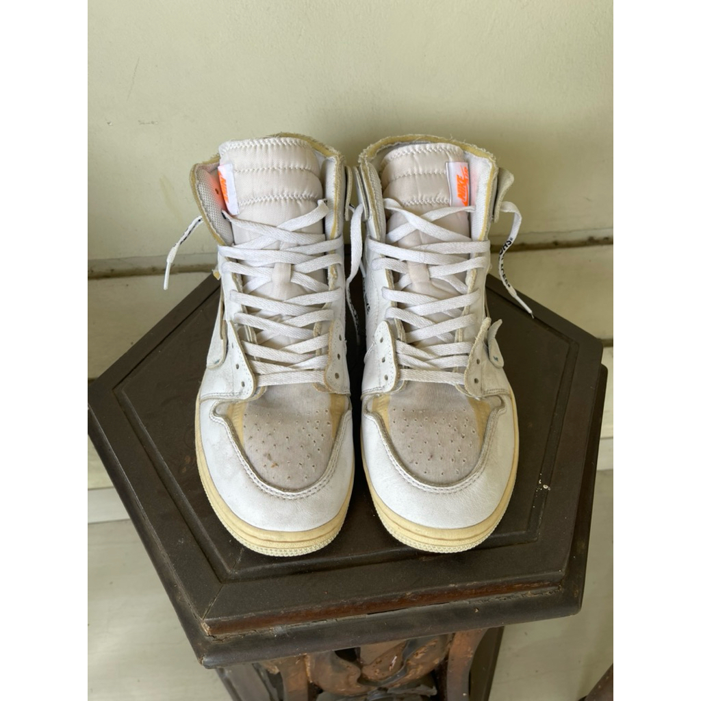 [PRELOVED] Air Jordan 1 OFF WHITE “White Euro” Size 46 / US 12 - Mirror