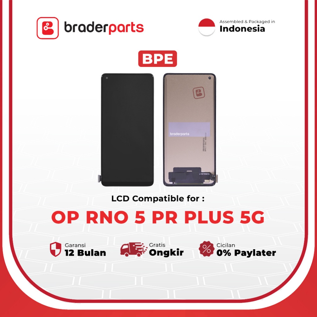 Braderparts Layar LCD Touchscreen Oppo Reno 5 Pro Plus 5G