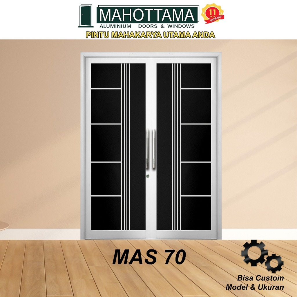 MAHOTTAMA MAS70 - Pintu Aluminium Rumah Utama Minimalis 174 x 215