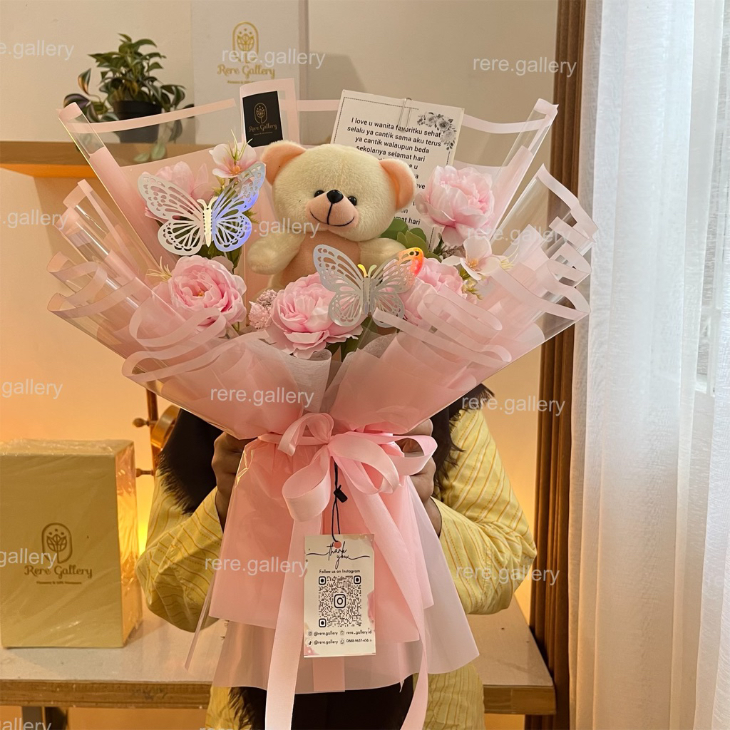 Buket boneka murah / kado ulang tahun cewek / buket bunga / hadiah wisuda  / buket bunga boneka wisu