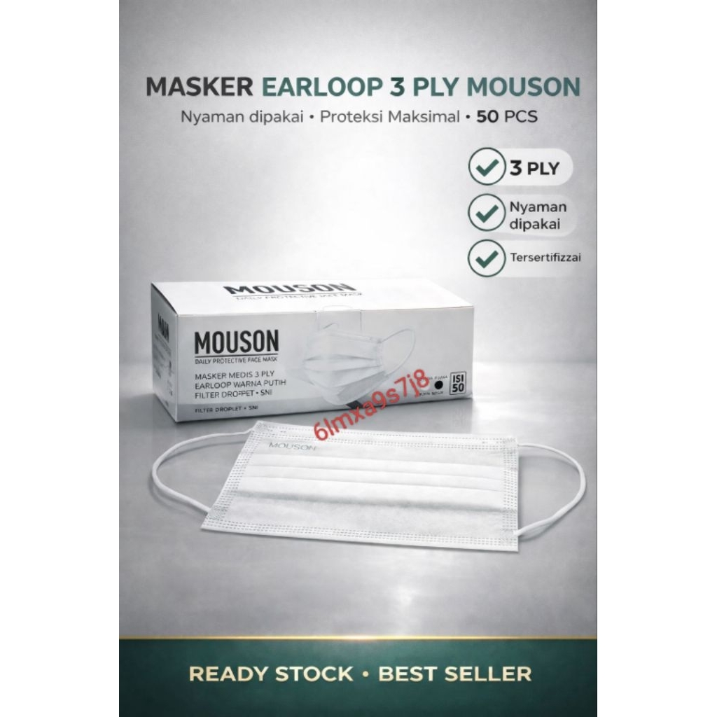 Masker Mouson Earloop 3ply