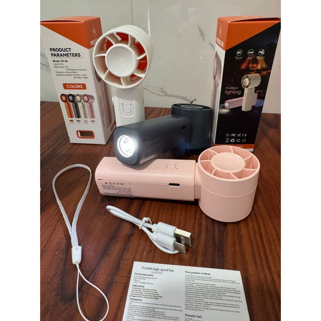 [SH-600] Portable Fan High Speed DF-96 + Senter Led